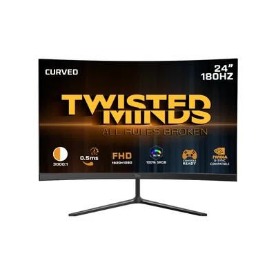 Twisted Minds 24" Curved FHD 180HZ, IPS, 0.5 MS, HDMI 2.1 Gaming Monitor