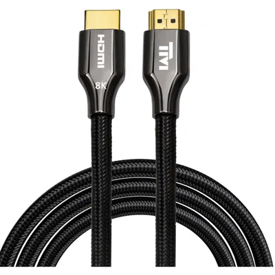 Twisted Minds HDMI 2.1 Cable, 2 Meter, 8K@60Hz, 4K@120Hz, 48Gbps Bandwidth, Male-Male, 24K Gold-Plated Connector, Double-Shielded, Tinned Copper Conductor, eARC, VRR, HDR+, 3D | TM-Z8KHDMI-2M