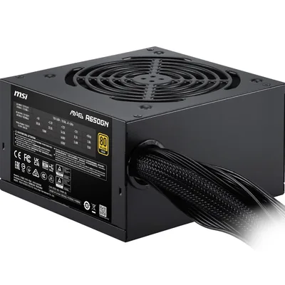 MSI MAG A650GN II Gaming Power Supply - 80 Plus Gold - 650W - Non-Modular - Low Noise ATX PSU