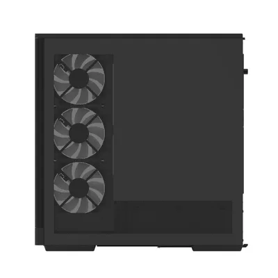 AeroCool P500A (Black) ARGB Stylish Panoramic Fish Tank Design ATX Mid Tower Tempered Glass Gaming Case w/ 4 Pre-installed 120mm ARGB Fans, Type-C & BTF Compatibility (Reverse Connectors)
