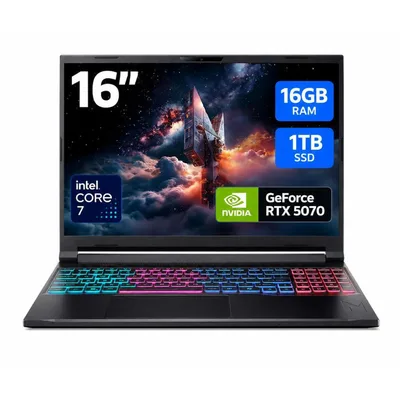 Nitro V 16S Gaming Laptop Intel Core 7 240H 10-Cores w/ NVIDIA® GeForce RTX™ 5070 8G & 16" WQXGA (2560 x 1600) 16:10 ComfyView (Matte) 180 Hz, IPS