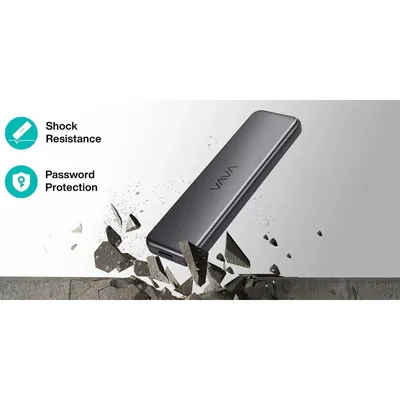 VAVA External Hard Drive Portable SSD 1TB USB-C Port for iPhone Android Tablet PC Laptop MacBook USB 3.1 Gen 2 Supports up to 540MB/s (83-10000-084)