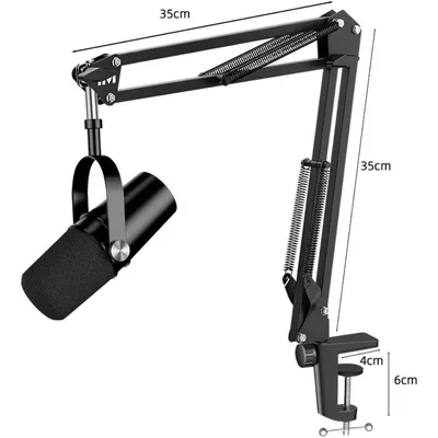 Twisted Minds APEX Series Microphone Arm, 180° Adjustable Design, Dual Adjustable Arms, Up to 1kg Weight Capacity, 3/8" Screws Compatible, Cable Management, Black