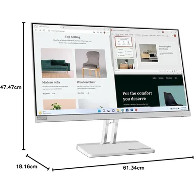 Lenovo L27e-40 27" Full HD 99% sRGB 100Hz Eyesafe & Low Blue Light w/ VGA & HDMI Interface - Cloud Grey