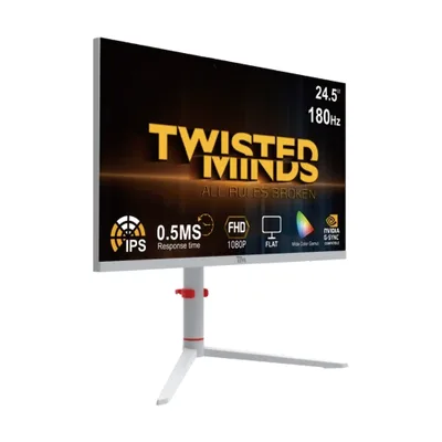 Twisted Minds Frost Series 24" FHD, IPS, 180HZ, 0.5MS, Fast IPS, HDMI 2.1 Gaming Monitor - White