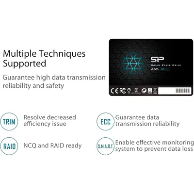 Silicon Power 2TB SSD 3D NAND A55 SLC Cache Performance Boost SATA III 2.5" 7mm (0.28") SSD Internal Solid State Drive