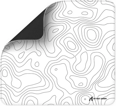 ATTACK SHARK CM02 Gaming Mouse Pad for Esports Speed Large Mouse mats for Desk Waterproof Surface Stitched Edges and Anti-Slip Rubber Base Size L Laminate 17.72” x 15.75” x 0.16” White