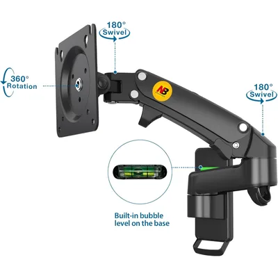 NB North Bayou TV Monitor Wall Mount Bracket Full Motion Articulating Swivel for 17-35" Monitors (Load Capacity from 4.4 to 22lbs) Double Extension F150-B