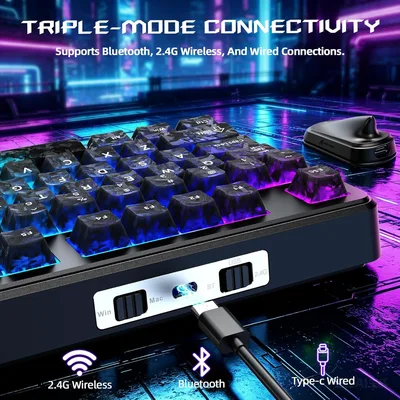 ATTACK SHARK X87 Ultra 8K Mechanical Wireless Gaming Keyboard 87 Key TKL, 10000mAh Battery, BT/2.4GHz/USB-C, Dot-Matrix Screen, Hot Swappable, RGB Backlit, Coiled Cable for Gamer/PC/Mac-Ink Shadow