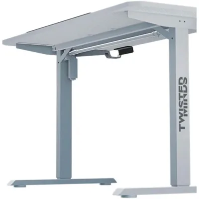 Twisted Minds Paradox Adjustable Gaming Desk, 120x60 cm, with Cup Holder, Headphone Hook & Mousepad - White