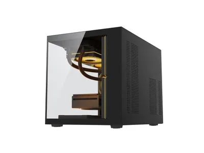 CENTURY STAR GAMING CASE | Supports MATX, ITX | Compact Cube Cabinet with 3X Pre-Installed RGB Fans -Black