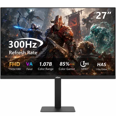 Dahua DHI-LM27-E240A 27" 300Hz 1ms FHD VA Full HD 99% sRGB Gaming Monitor Adaptive Sync w/ Display Port & HDMI Interface , Black