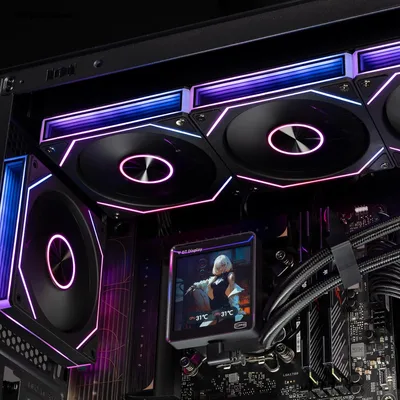 CPS FG120 CPU Fan, 120 mm ARGB Case Fan, 4-Pin PWM Silent Computer Fan with Hydraulic Bearing, up to 1800RPM PC Cooling, Black