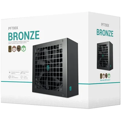 Deepcool GamerStorm PF700X 80 PLUS Bronze 700w Non-Modular ATX12V Long-Life 120mm Fan Sleeved Cables Premium Electrolytic Capacitors- Black