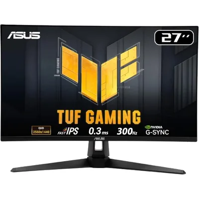 ASUS TUF VG27AQM5A Gaming AI 27" Fast IPS QHD 2K 300Hz 0.3 ms HDR 10 , Adaptive-Sync w/ 2x HDMI 2.1 , Display Port & Seakers , Black