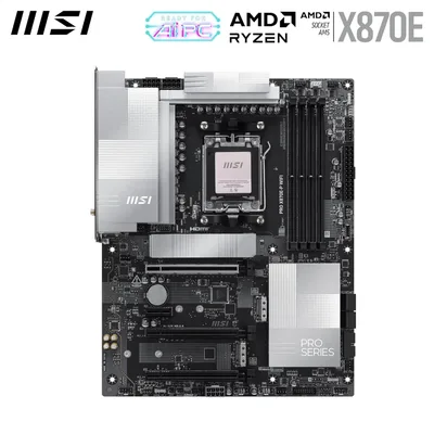 MSI PRO X870E-P WiFi 7 Motherboard, ATX - Supports AMD Ryzen 9000/8000 / 7000 Processors, AM5-60A SPS VRM, DDR5 Memory Boost (8200+ MT/s OC), PCIe 5.0 x16 & 4.0 x16, M.2 Gen5, Wi-Fi 7, 5G LAN