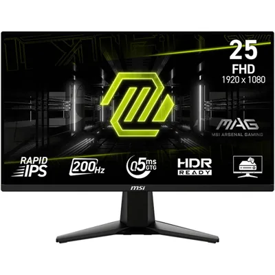 MSI MAG 255F E20 25" Rapid IPS Full HD 200Hz 0.5ms HDR Ready AI Vision AMD FreeSync™ Premium w/ 2x HDMI & DisplayPort Interface - Black