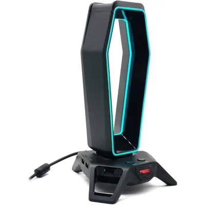Twisted Minds TM-HS-502 RGB Scorpion Headset Stand, 12 Modes RGB Light, 3 Modes EQ, Silicone Foot Pad, Audio Codec 24bit/96kHz Sound Card Codec, 1.5M Cable Length, Black
