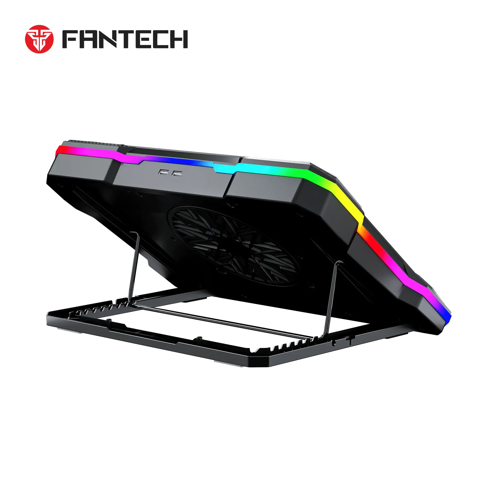 FANTECH NC22 NOTEBOOK COOLER LAPTOP ADJUSTABLE COOLING PAD RGB With Phone Stand - Black