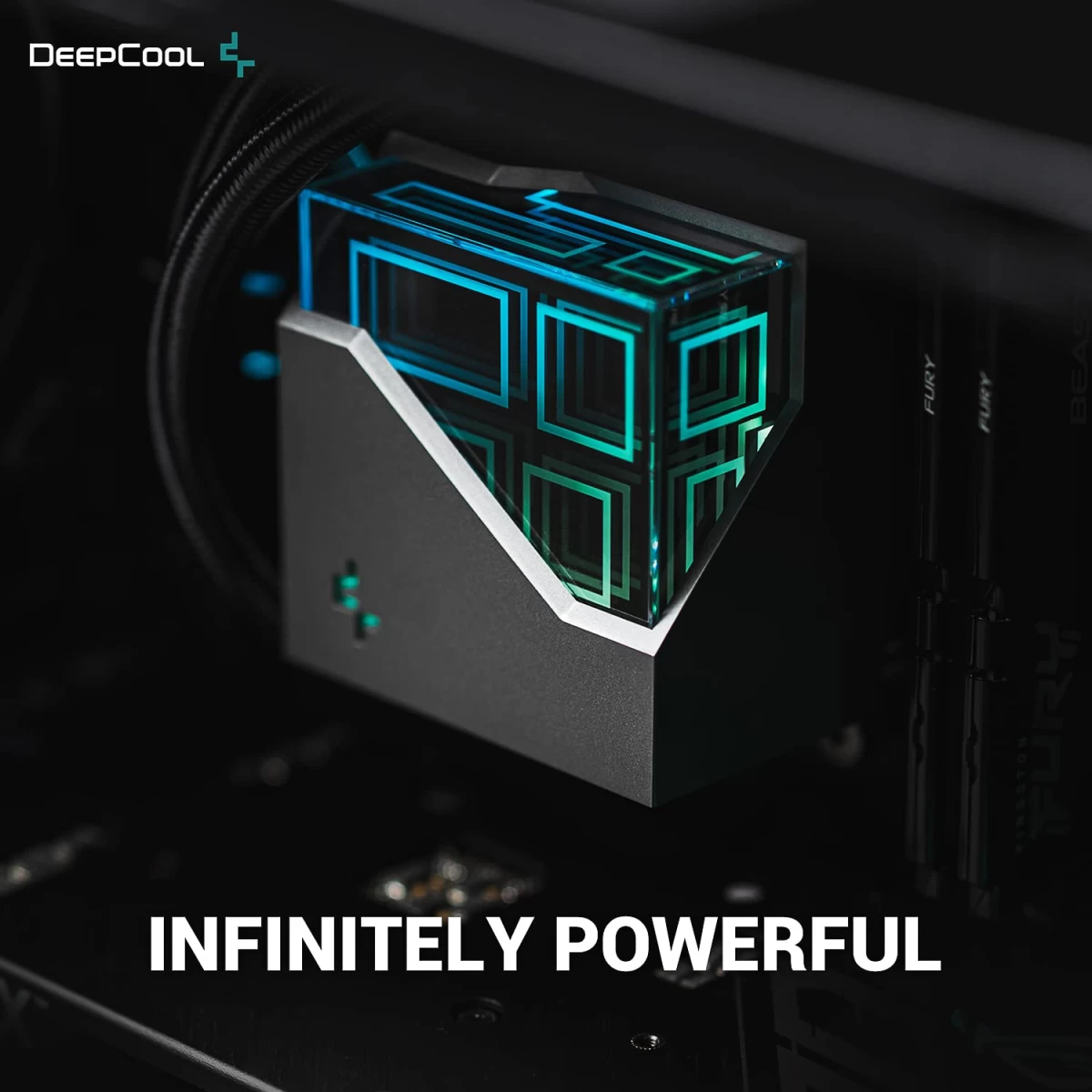 DeepCool Liquid Cooler LT520 4th Gen Dual-Chamber Pump 3100RPM Multidimensional Infinity Mirror ARGB Block 280w TDP AIO Cooler