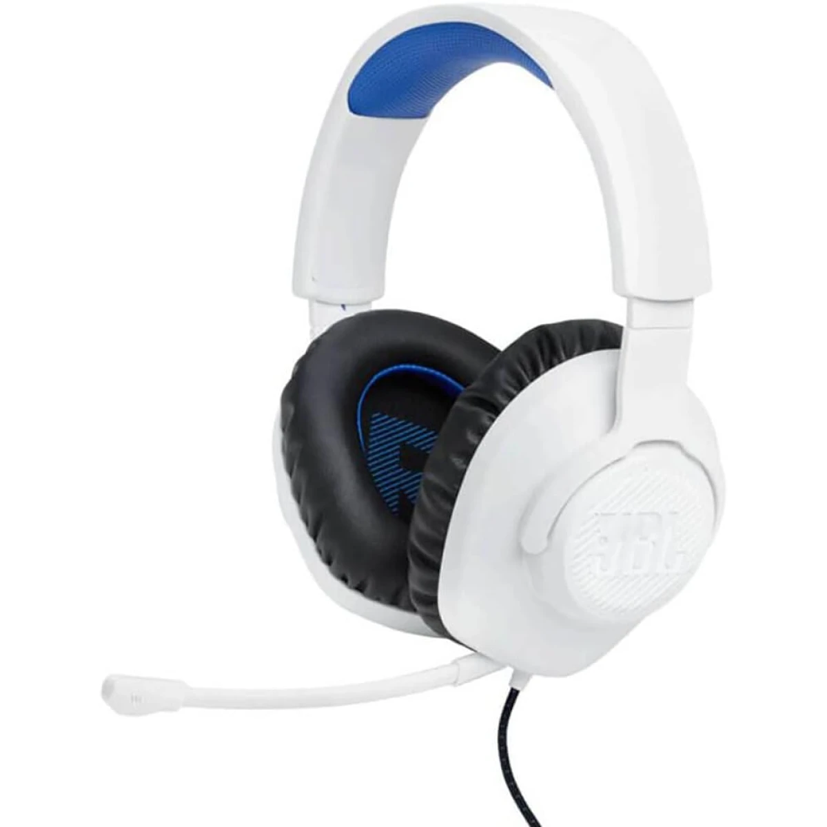 JBL Quantum 100P Wired Over-Ear w/ Detachable Mic Quantum SOUND Signature Memory Foam Comfort Compatible with Windows Sonic Surround Sound - White