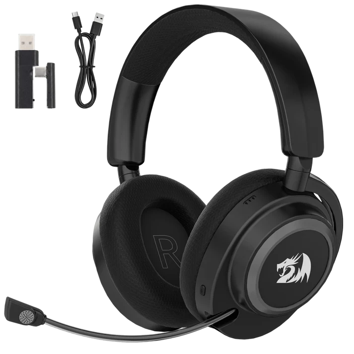 Redragon H891 Wireless Gaming Headset, Tri-Mode (2.4G/BT/Wired), 65H Battery, 50mm Drivers & 7.1 Surround Sound, Noise-Cancelling Retractable Mic, Compatible with PC, PS5, NS, Mac, Mobile