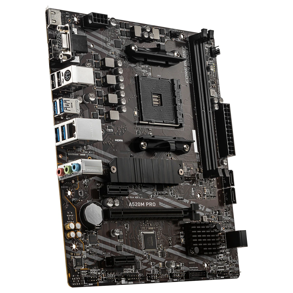 MSI A520M PRO Gaming AMD A520 (Ryzen AM4) Micro ATX Motherboard with M.2 Slot USB 3.2 Gen 2 Type-A