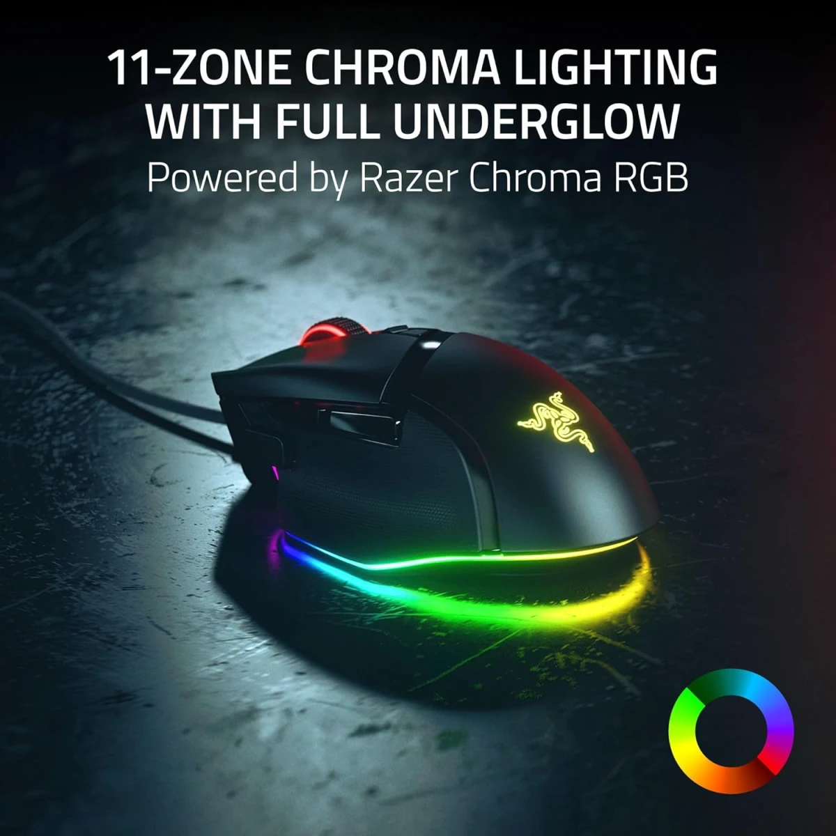 Razer Basilisk V3 35K Wired Gaming Mouse, Right-Handed, Focus Pro 35K Optical Sensor Gen-2, 35000 Max DPI, Optical Mouse Switches Gen-3, 4-Way Razer HyperScroll Tilt Wheel, Black