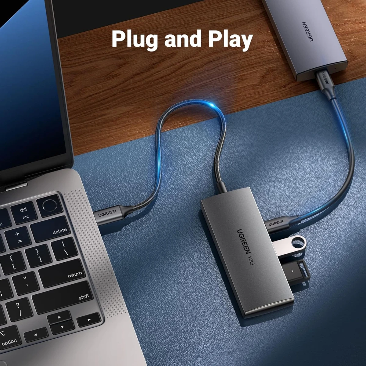 UGREEN CM480 USB C Hub 10Gbps, 4 Ports USB 3.2 HUB with 2 USB-C 3.2 and 2 USB-A 3.2, USB Port Extender for MacBook Pro, MacBook Air, Acer Aspire, HP Laptops, iPad Pro, iPhone 15/15 Pro Max