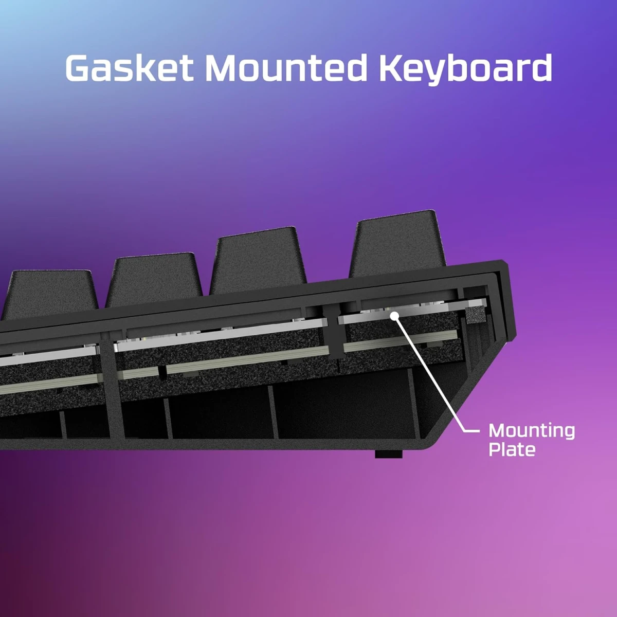 HyperX Alloy Rise 75 Mechanical Ultra-Customizable Hot-Swappable Switches Ambient Light Sensor Gasket Mounted Linear Switches