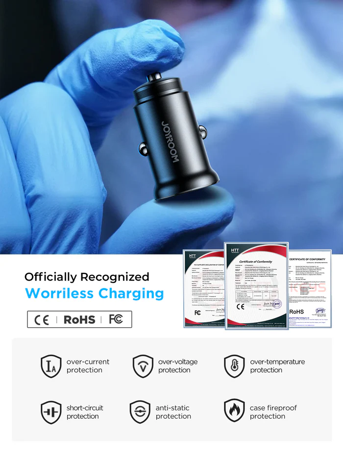 JOYROOM JR-CCN05 30W QC3.0+PD mini Metal Car Charger