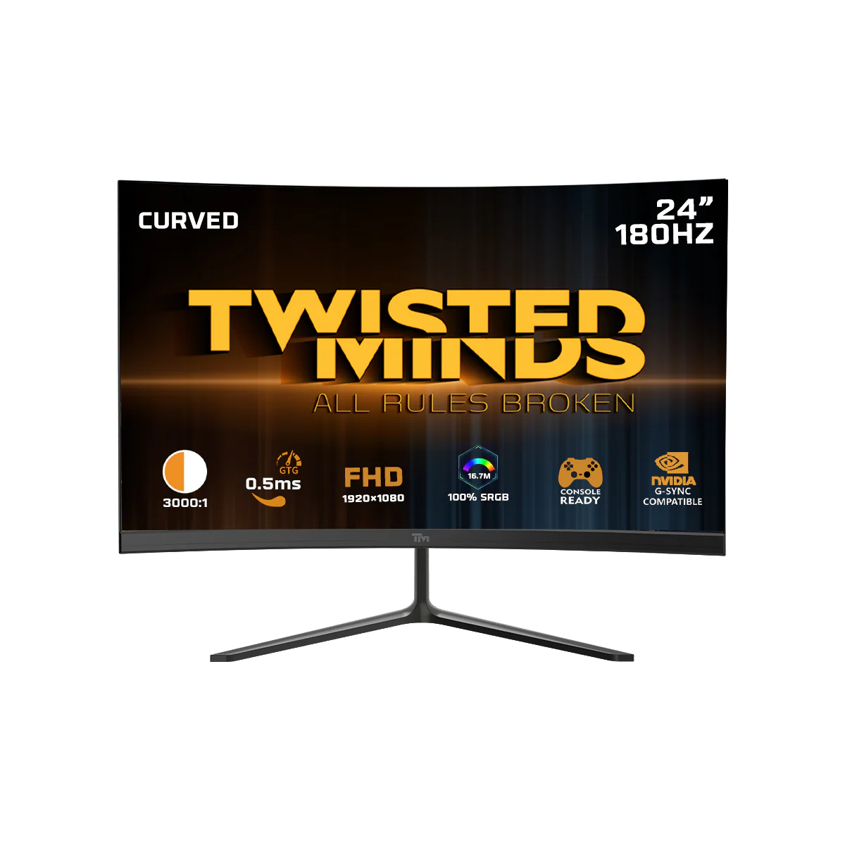 Twisted Minds 24" Curved FHD 180HZ, IPS, 0.5 MS, HDMI 2.1 Gaming Monitor