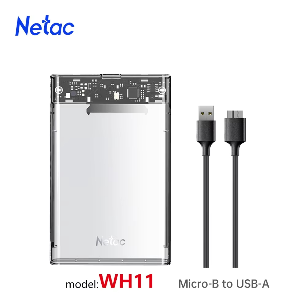 Netac WH11 2.5" Portable Hard Disk HDD and SSD Case with SATA 3.0.