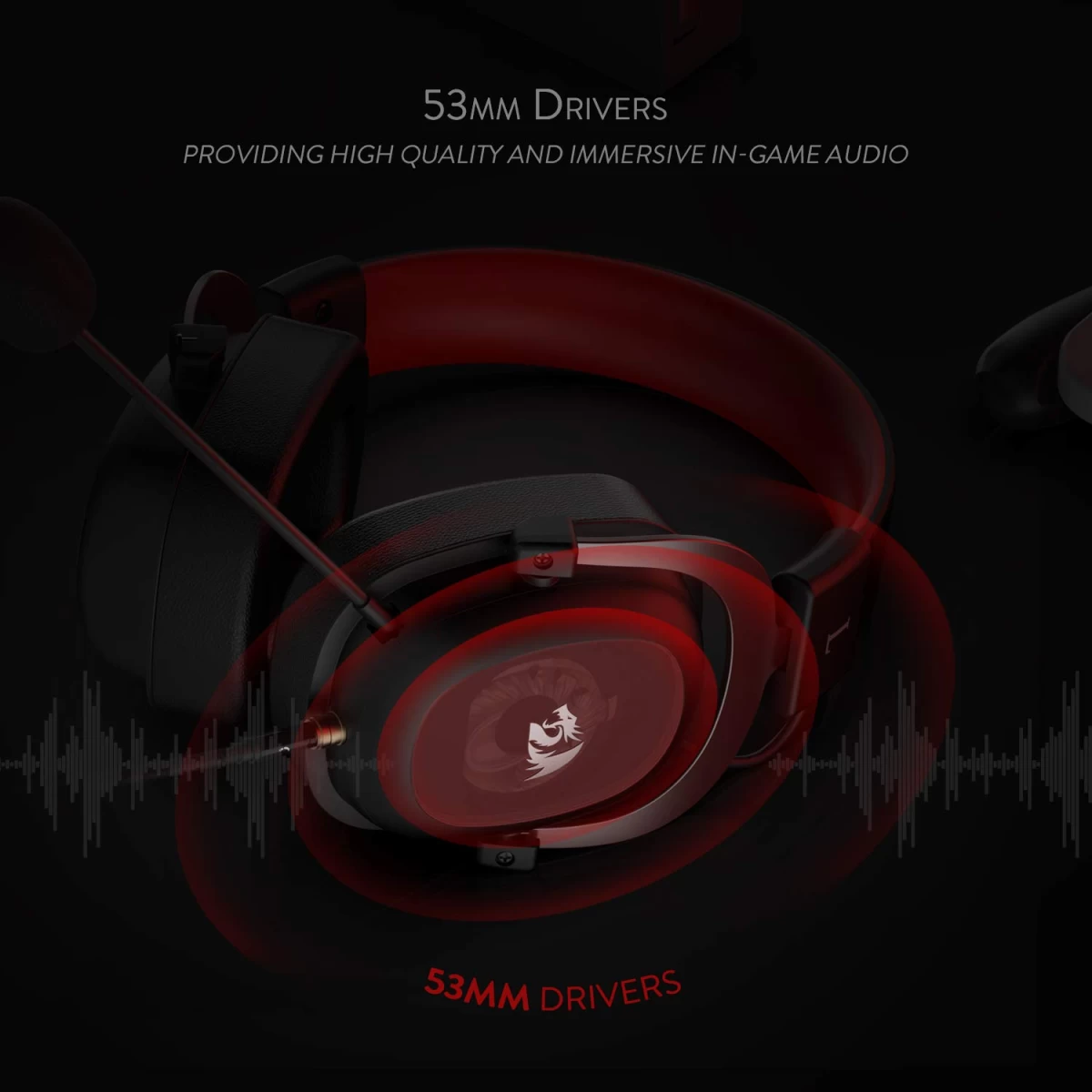 Redragon H510-1 Zeus 2 Wired 7.1 Surround Sound Memory Foam Ear Pad 53MM Drivers Detachable Mic For PCPS4/3 & Xbox One/Series X