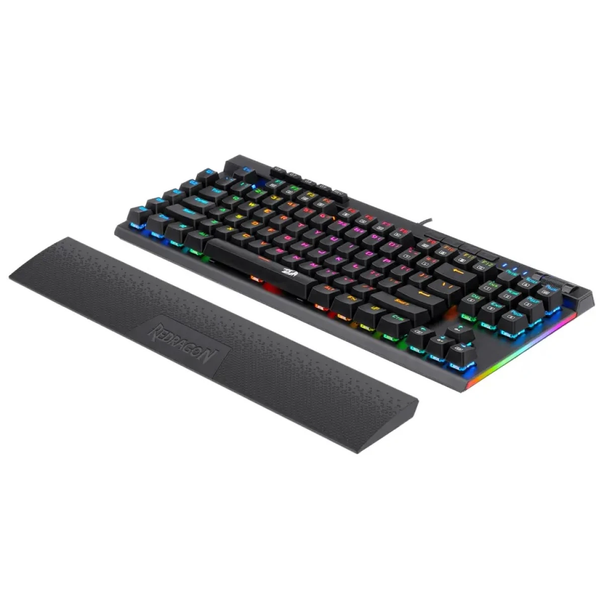 Redragon K587 PRO TKL RGB 3-Mode Wireless Mechanical 87 Keys Gaming Keyboard, 9 Dedicated Macro Keys, Media Control w/Detachable Wrist Rest, Hot-Swap Linear Red Switches