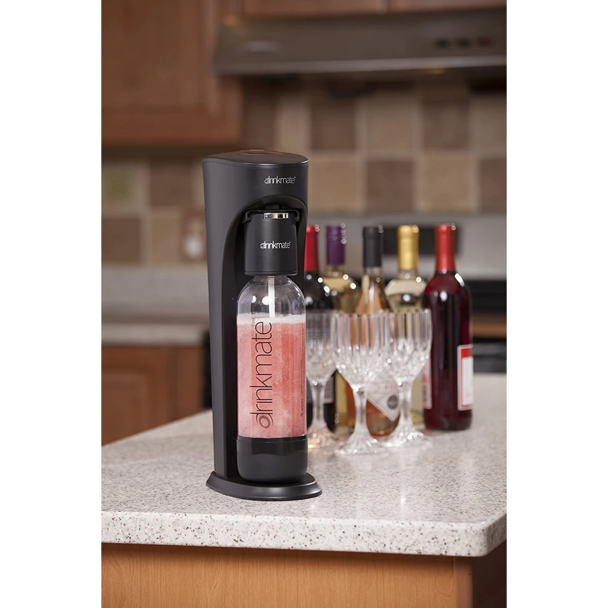 DrinkMate Water & Soda Machine, Carbonates Any Drink , Cylinder Included - Black