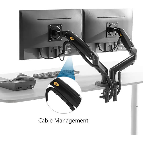 NB North Bayou F160 Dual Monitor Desk Mount Stand Full Motion Swivel Computer Monitor Arm for Two Screens 17-27 Inch