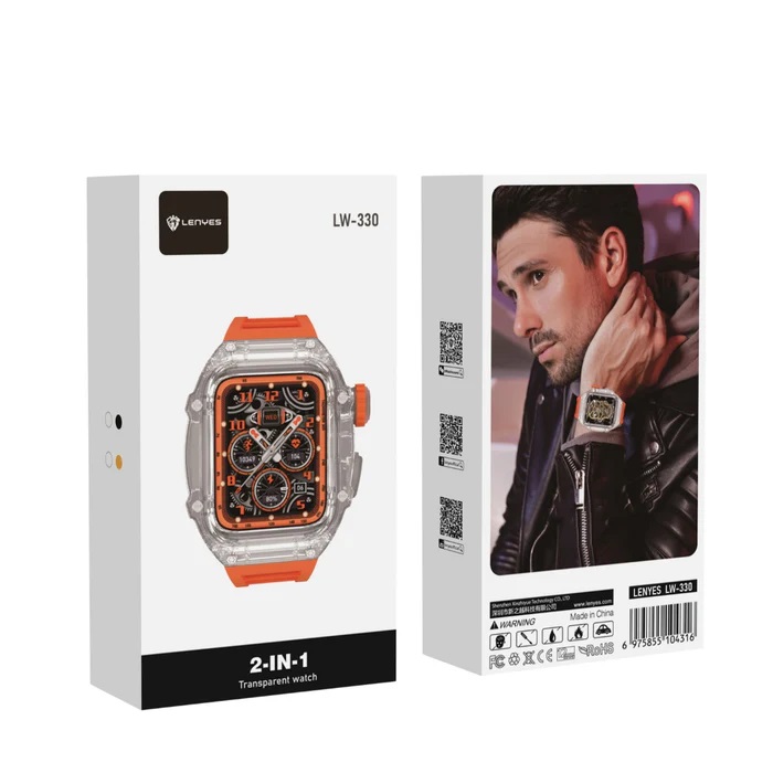 Lenyes Venus Mille Transparent Watch 2-IN-1 Accurate Measurement of True Heart Rate Blood Oxygen