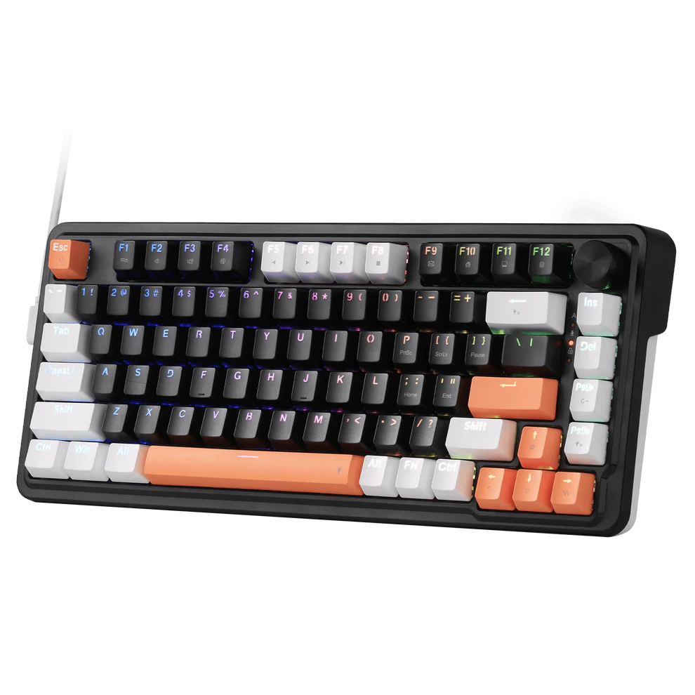 REDRAGON LANDSHAKER K714 MAGNETIC HALL EFFECT 75% 81 KEYS HYPER FAST ACTUATION MAGNETIC SWITCHRAPID TRIGGER TECHNOLOGY KNOB CONTROL WIRED MECHANICAL KEYBOARD