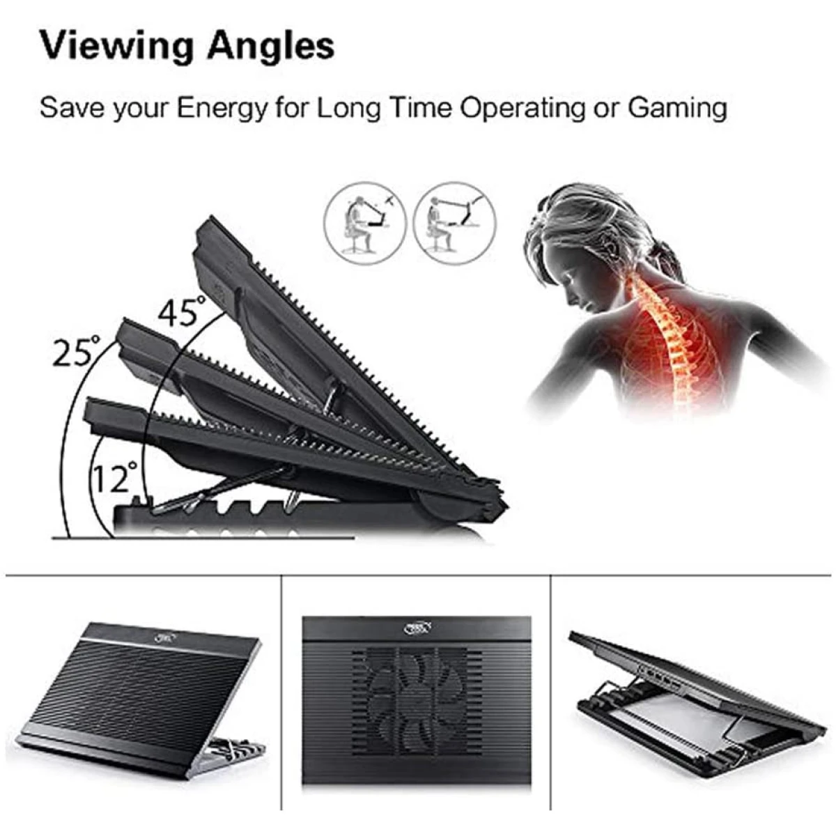 DeepCool N9 Aluminum 180mm Fan Adjustable USB HUB up to 17" Notebooks