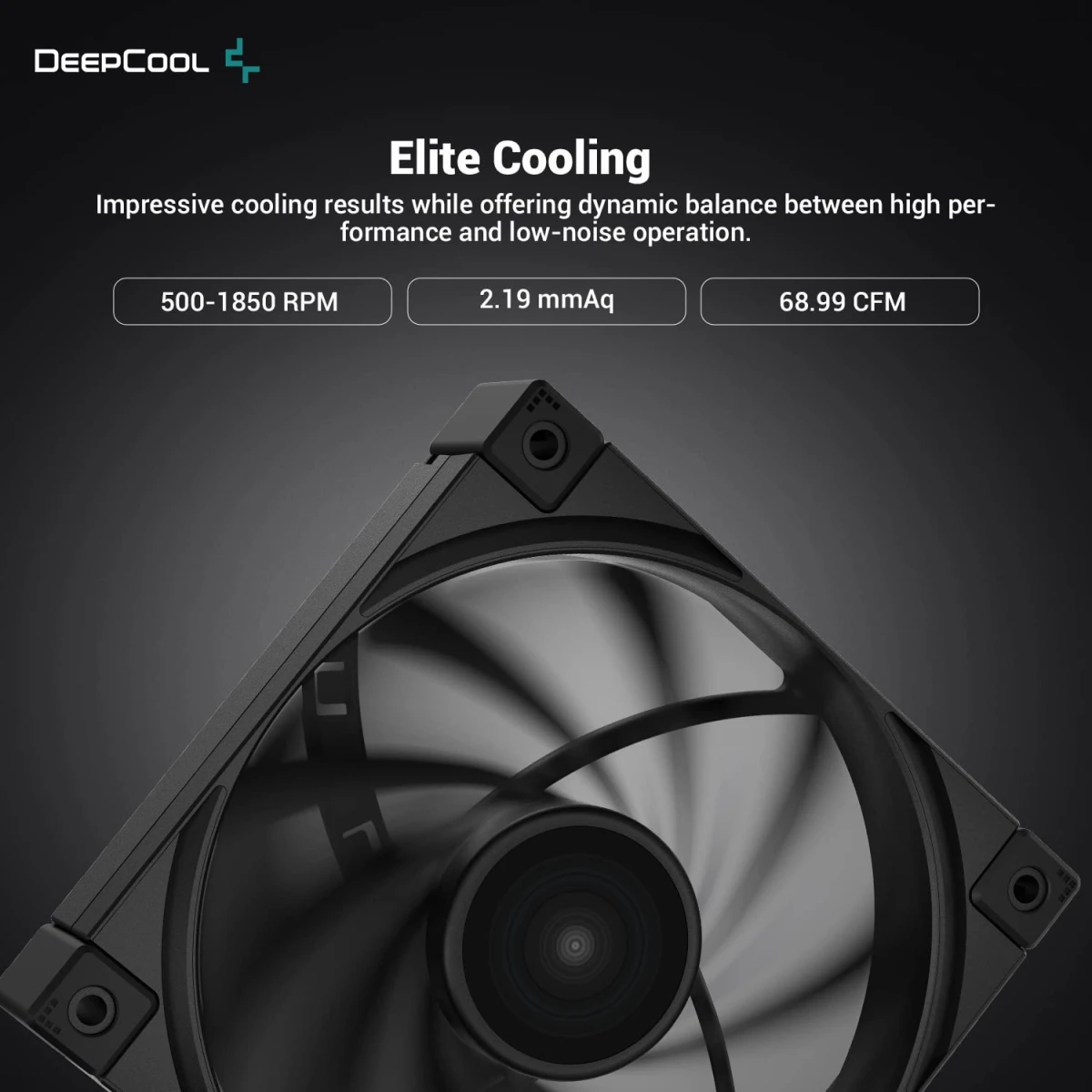 DeepCool FK120 120mm 1850RPM 69CFM 4-Pin PWM High Performance For Cases & CPU Coolers - Black