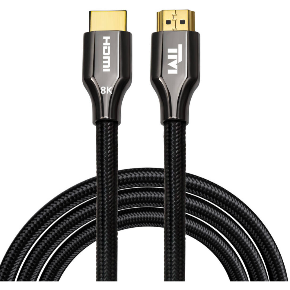 Twisted Minds HDMI 2.1 Cable, 2 Meter, 8K@60Hz, 4K@120Hz, 48Gbps Bandwidth, Male-Male, 24K Gold-Plated Connector, Double-Shielded, Tinned Copper Conductor, eARC, VRR, HDR+, 3D | TM-Z8KHDMI-2M