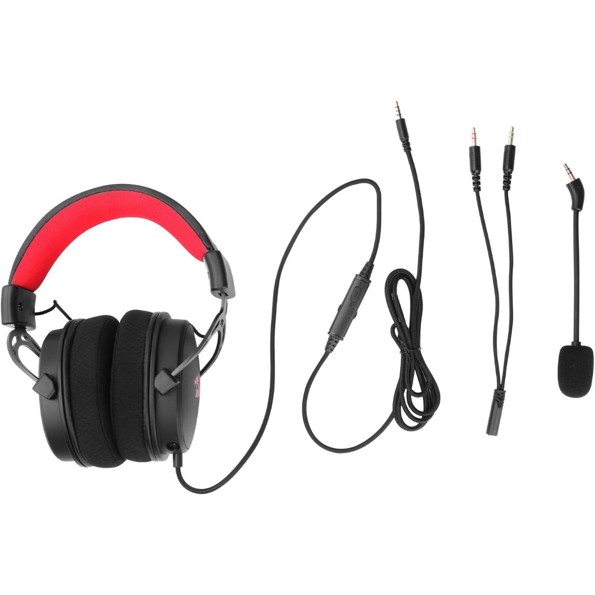 Redragon Cragblade Wired Gaming Headset, 53mm Drivers, Removable Microphone, H541,PC, Desktop, Laptop (Black)