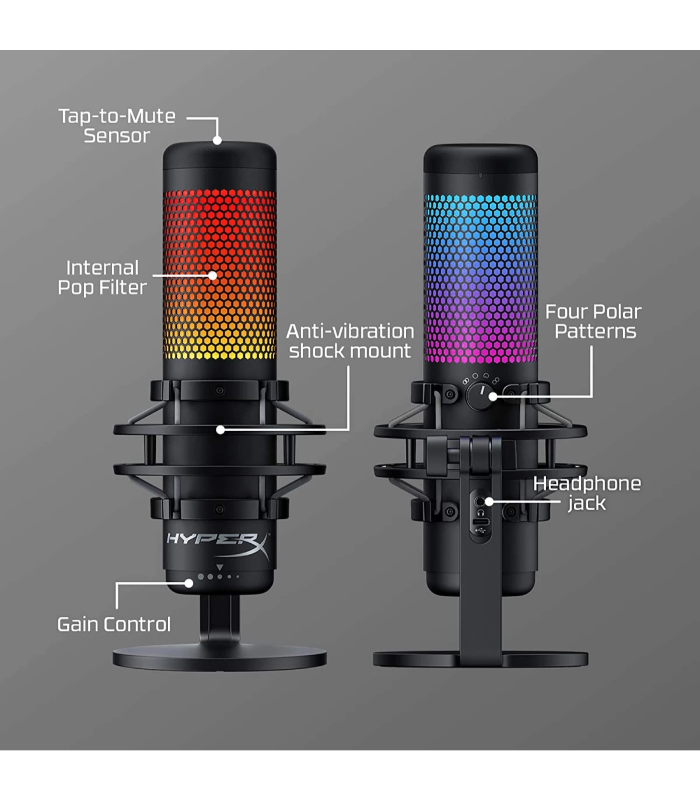 HP HyperX QuadCast S RGB USB Condenser Microphone for PC, PS4, PS5 and Mac