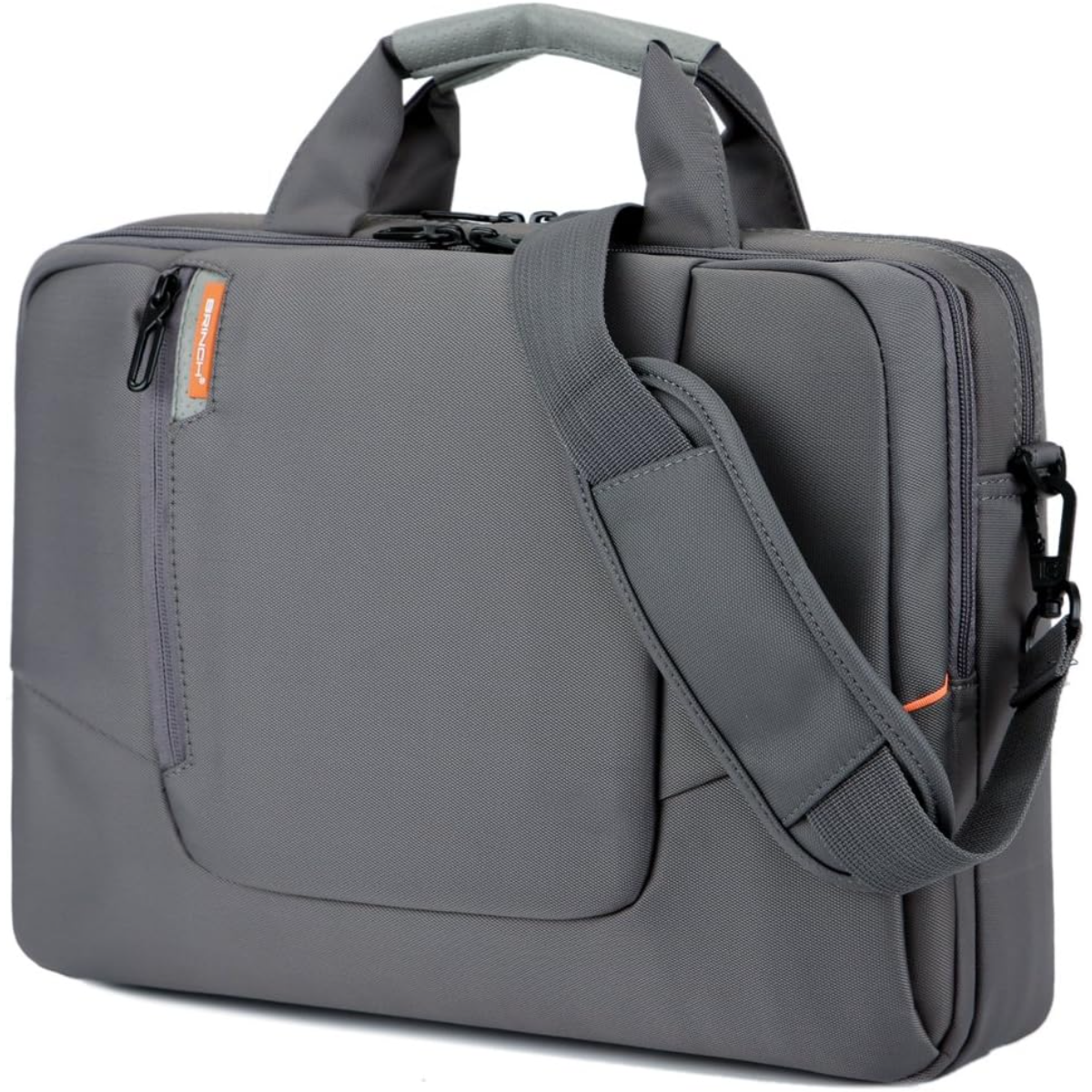 BRINCH 15.6-inch Nylon Laptop Briefcase, Shoulder Bag, Messenger Bag, and Carrying Case with Handles and Shoulder Straps, Laptop Handbag for 15-15.6 inch Computers/MacBook/Notebook/Chromebook/Tablets/Laptops, Gray