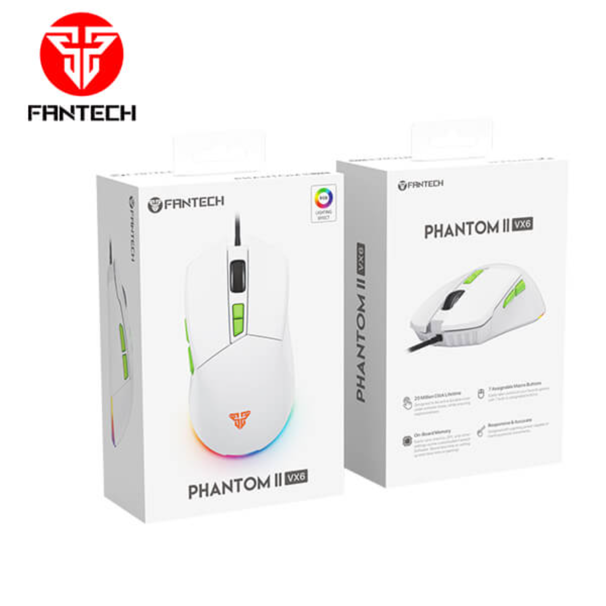FANTECH Phantom II VX6 Gaming Mouse - White