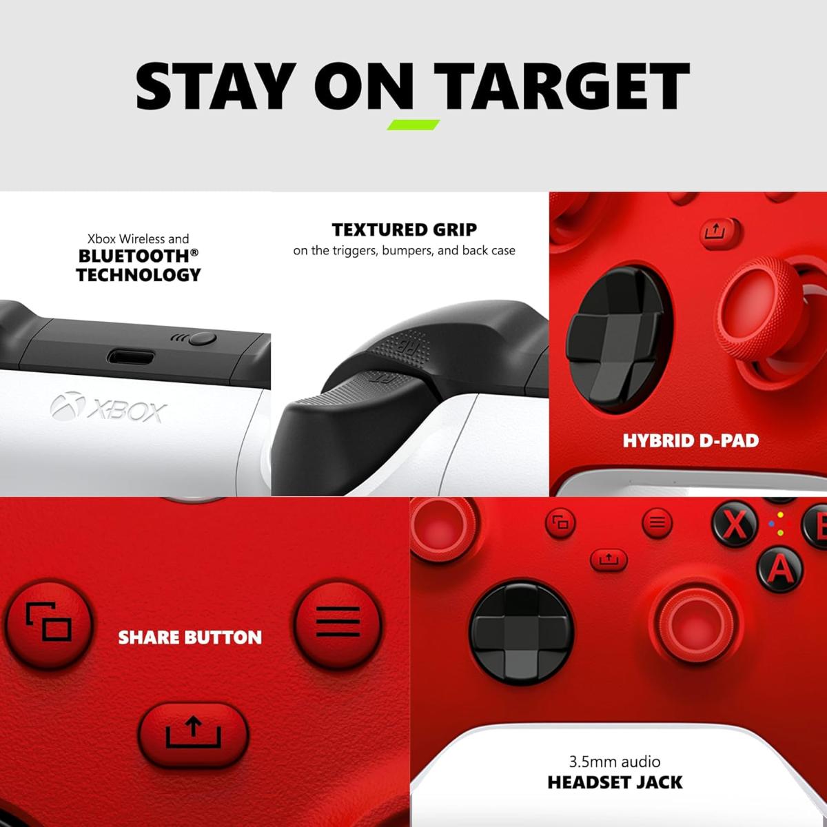 XBOX Wireless Gaming Controller Pulse Red Play on Xbox, Windows, Android, iOS, FireTV Sticks, Smart TVs, VR Headsets