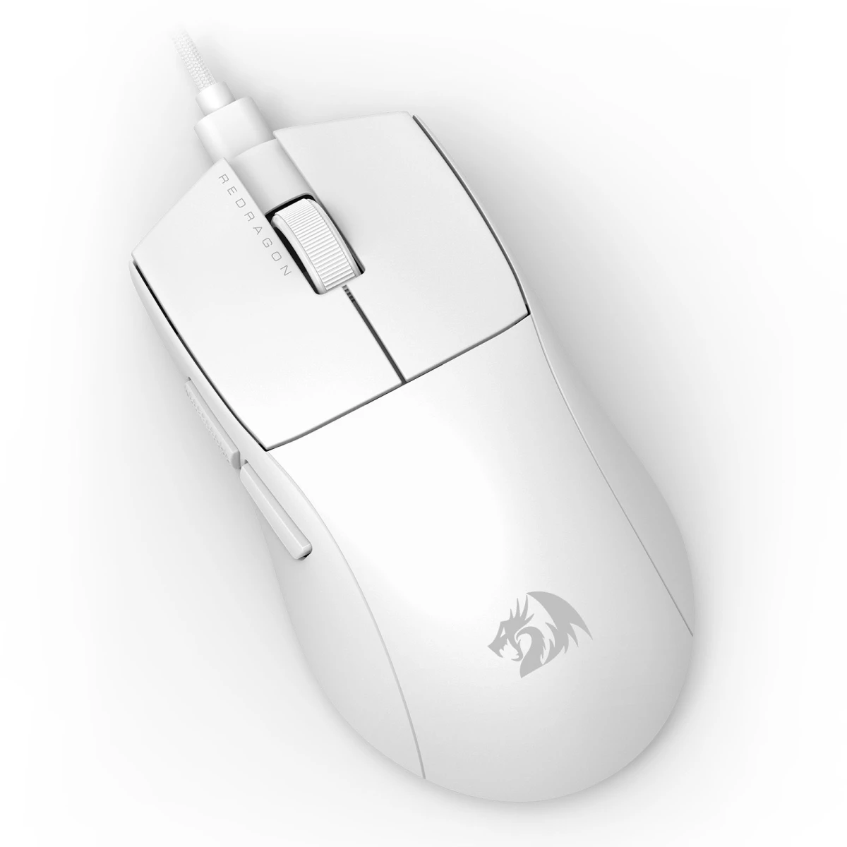 Redragon M724W Wired Gaming Mouse, 42G Ultra-Light 12,400 Max DPI Optical Gaming Mouse with 5 Programmable Buttons, Ergonomic Natural Grip Build, Software Supports DIY Keybinds & DPI - White