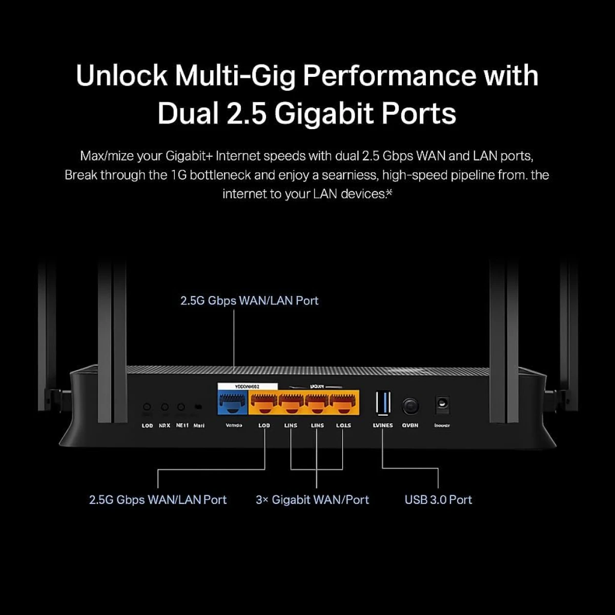 Tp-link Archer BE220 Dual-Band BE3600 WIFI 7 Dual-Band Wi-Fi 7 Router WiFi 7 Up to 3.6Gbps Speeds, Full Gigabit WAN/LAN Ports, 4 External Antennas, EasyMesh