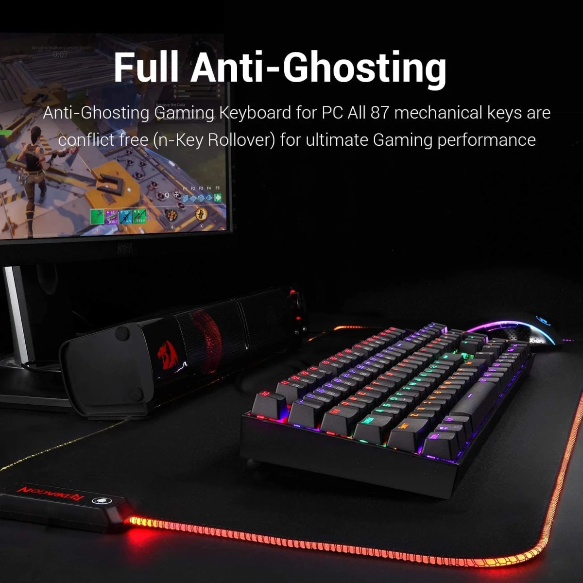 Redragon MITRA K551-1 Mechanical Gaming Keyboard RGB Backlit Wired Keyboard - Blue Switches